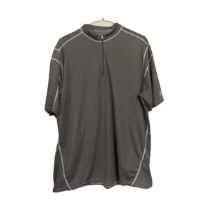 KUHL L Short Sleeve 1/4 Zip Collarless Men's Brown‎ Stretch Performance